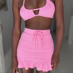 Tiger mist Terry cloth pink set - size S